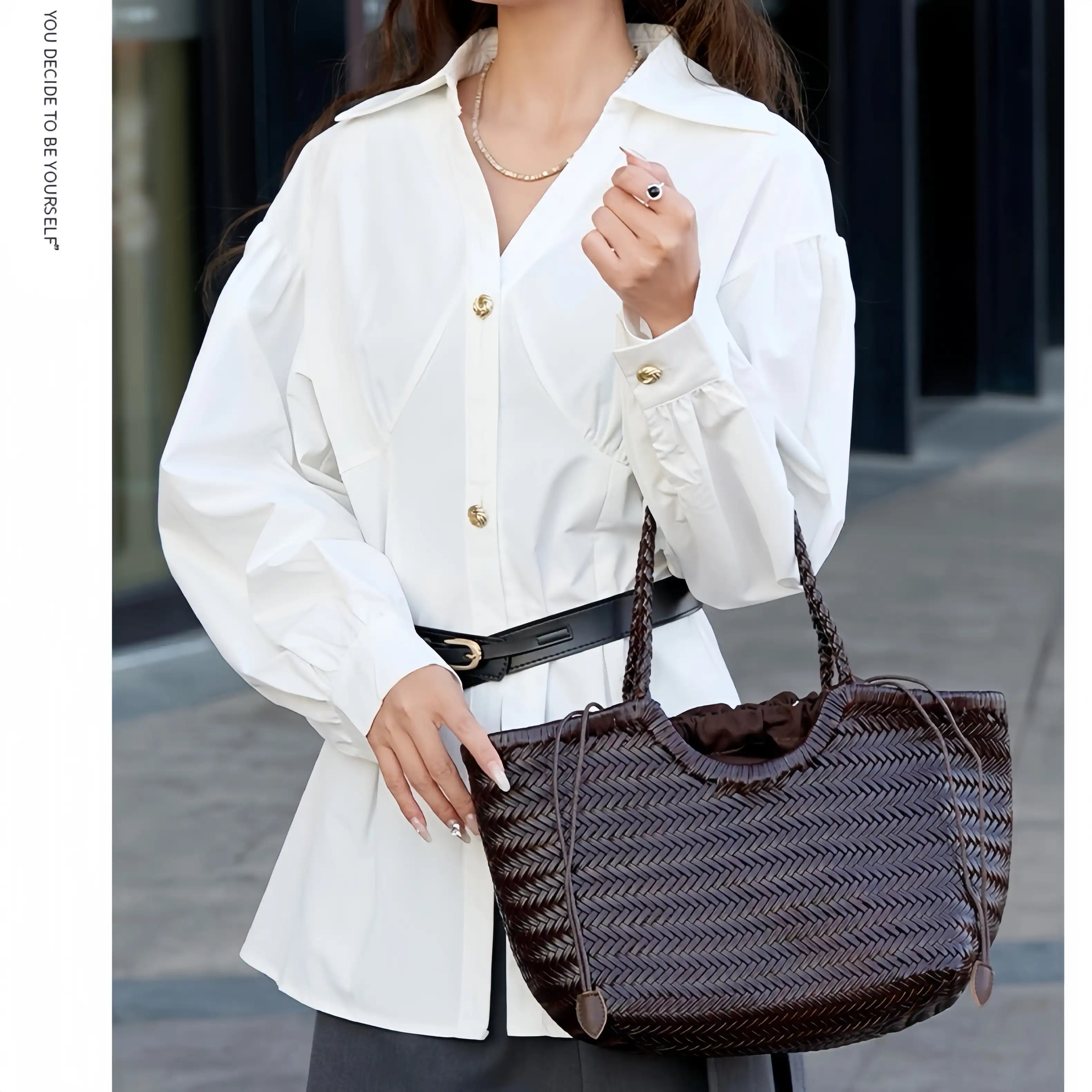 Handmade Braided Leather Basket Bag - Vintage Shoulder & Crossbody Tote