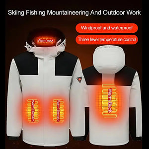 Heated Jacket Waterproof USB Hooded Men Women Outdoor