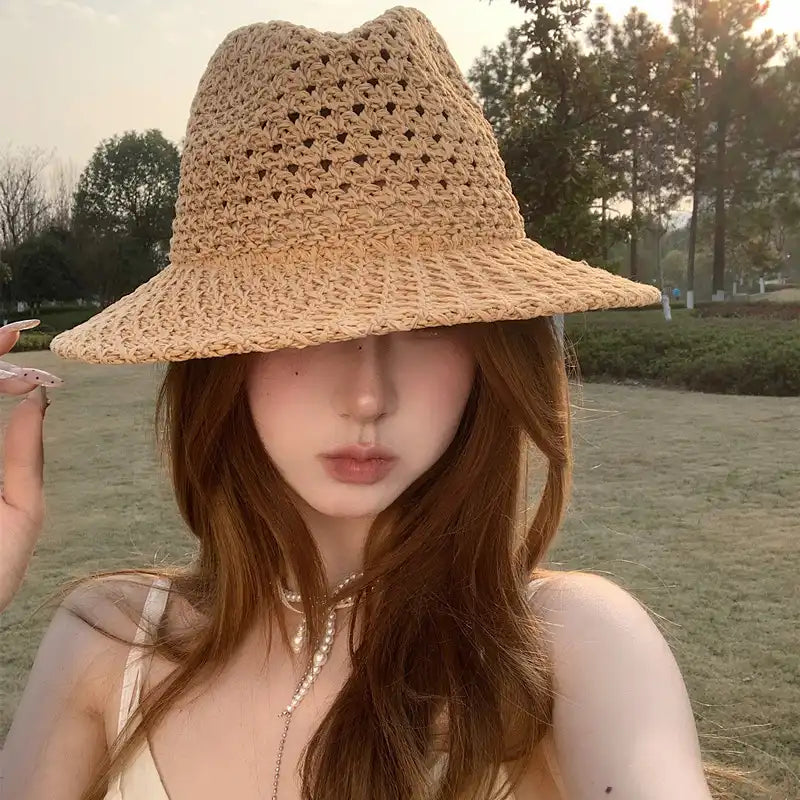 Hollow Panama Straw Hat Beach Hat