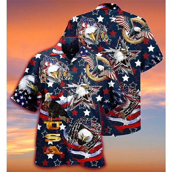 Independence Day USA Flag Anime Manga 3D Print Shirt