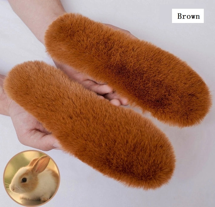 Winter Warm And Thick Men And Women Insole Imitation Rabbit Hair Warm Thermal Insoles