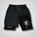 Joshua 1:9 Lion Print Performance Shorts
