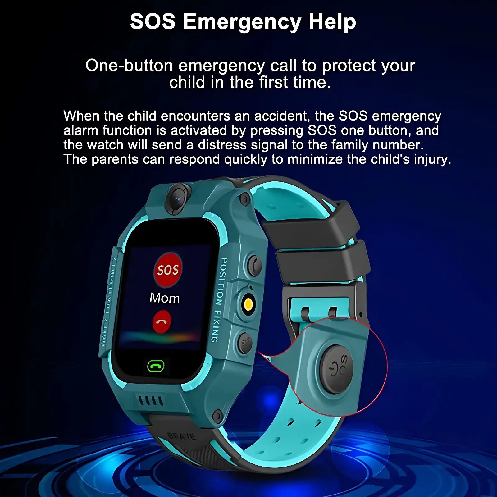 Kids SOS Smartwatch with GPS & 2G Calling - Waterproof Camera Watch for Boys & Girls