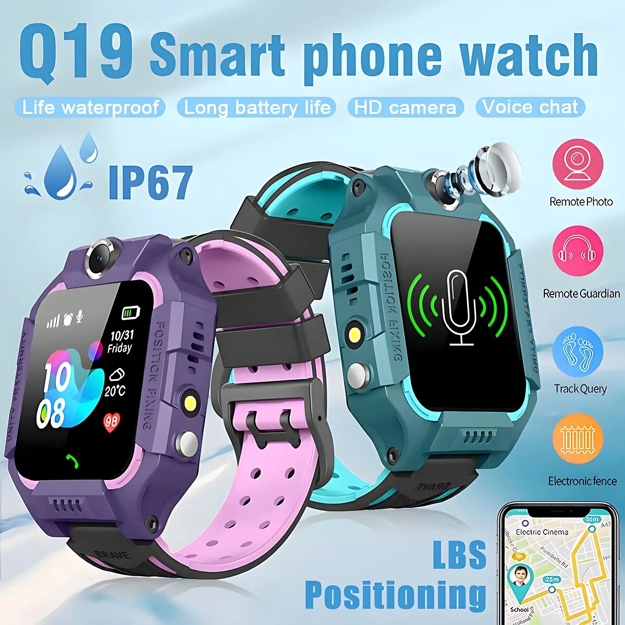 Kids SOS Smartwatch with GPS & 2G Calling - Waterproof Camera Watch for Boys & Girls