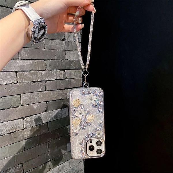 Luxury Crystal Rose Flower Case for iPhone 17 – Sparkling, Elegant, and Chic Design for Women