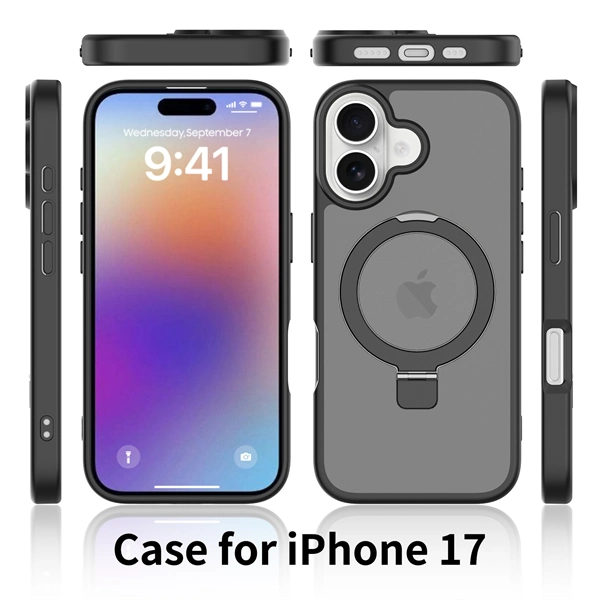 MagSafe-Compatible 2-in-1 Magnetic Stand Phone Case for iPhone 17 – Shockproof Matte Finish
