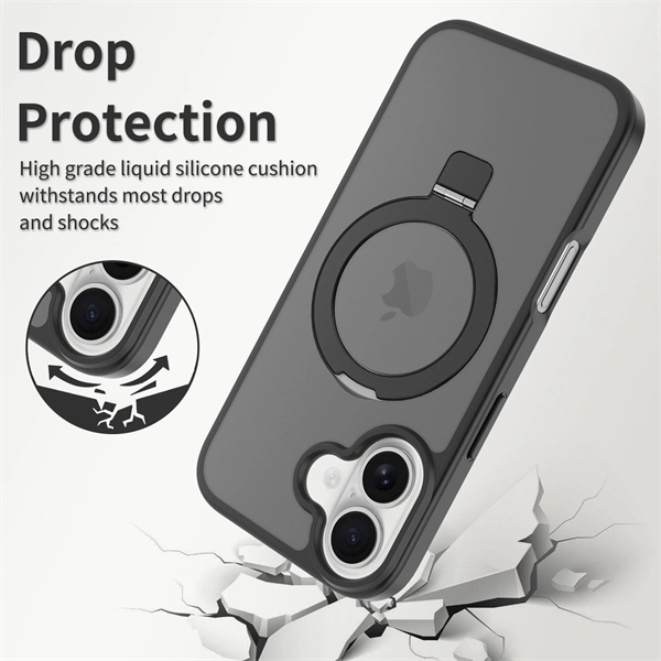 MagSafe-Compatible 2-in-1 Magnetic Stand Phone Case for iPhone 17 – Shockproof Matte Finish
