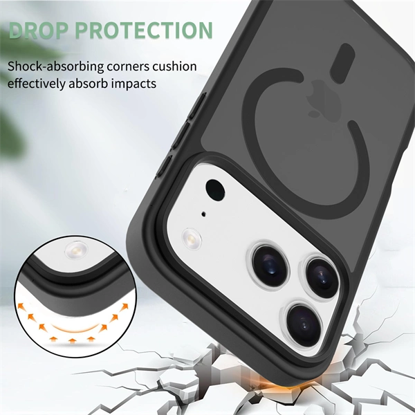 Magnetic Matte Case for iPhone 17 / 16 Pro Max – 2-in-1 Shockproof Hybrid Cover with Soft-Touch Finish