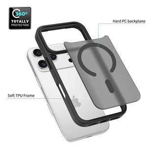 Magnetic Matte Case for iPhone 17 / 16 Pro Max – 2-in-1 Shockproof Hybrid Cover with Soft-Touch Finish