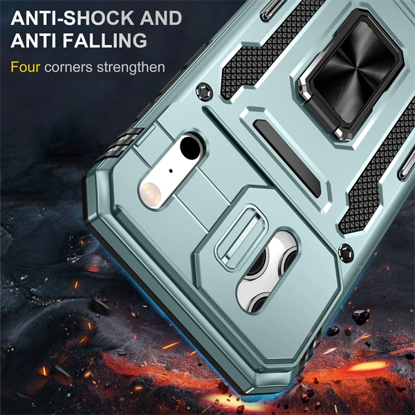 Magnetic Shockproof Ring Stand Phone Case with Sliding Camera Cover Mobile Case for iPhone 17 Pro Max