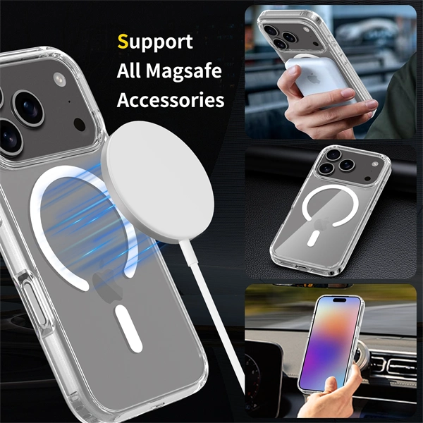 Magnetic Transparent Full-Body Shockproof Protection Case for iPhone 17