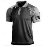 Men's Tactical Outdoor T-Shirt – Quick Dry, Lightweight, American Flag Print – Golf, Hunting, Fishing, Summer Sports Tee