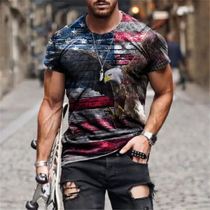 🔥 Men's Eagle & American Flag Premium T-Shirt - Patriotic Design