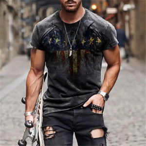 🔥 Men's Eagle & American Flag Premium T-Shirt - Patriotic Design