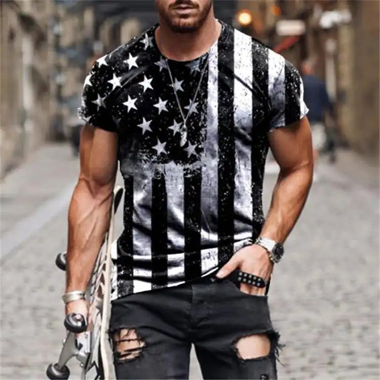 🔥 Men's Eagle & American Flag Premium T-Shirt - Patriotic Design