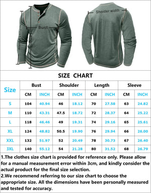 Men's Lightweight Henley Shirt: 4-Button Long Sleeve