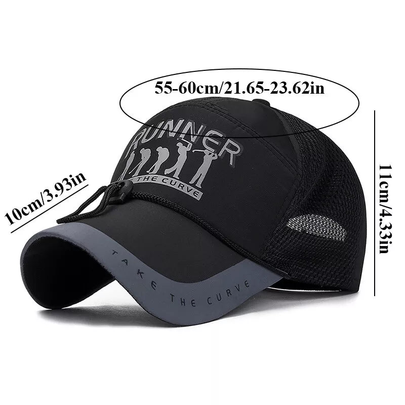 Men's Outdoor Baseball Cap with Wind Cord