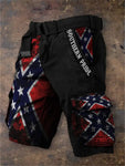 Men's Vintage Flag Art Print Independence Day Cargo Shorts