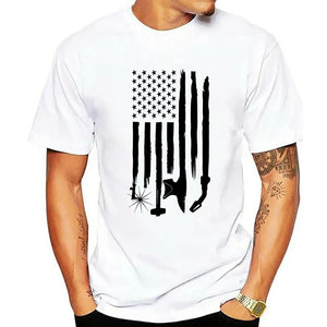 Men's Vintage Patriotic T-Shirt - 4th of July American Flag Design, Muscle Fit