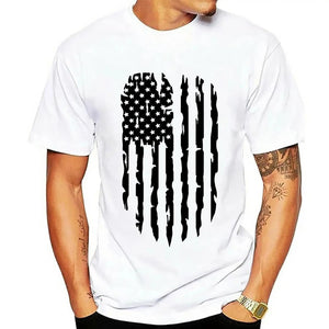 Men's Vintage Patriotic T-Shirt - 4th of July American Flag Design, Muscle Fit