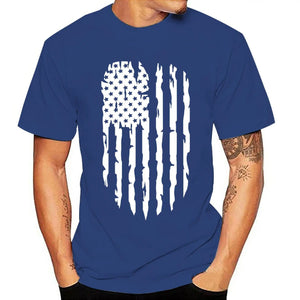 Men's Vintage Patriotic T-Shirt - 4th of July American Flag Design, Muscle Fit