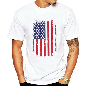 Men's Vintage Patriotic T-Shirt - 4th of July American Flag Design, Muscle Fit