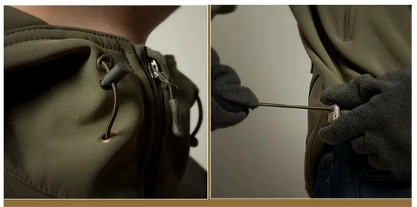 Men's Fleece-Lined Tactical Jacket - Waterproof Softshell Military Style Coat with Hood and Multiple Pockets