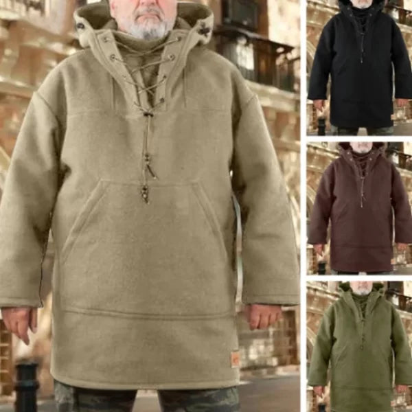 Men's Fleece Pullover Hoodie - Winter Warm Heavy Coat