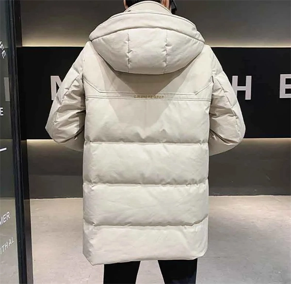 Men’s Hooded Down Jacket – Mid-Length, Warm, Slim Fit Winter Coat