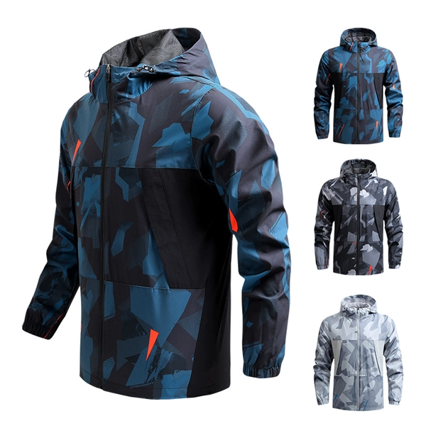 Men’s Lightweight Hiking Jacket – Windbreaker Outdoor Hooded Coat for Spring & Fall