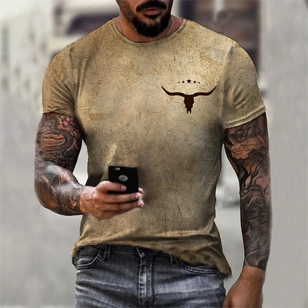 Men's Retro Color Short Sleeve T-Shirt