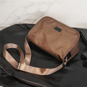Men’s Retro PU Leather Crossbody Bag – Vintage Shoulder Messenger Bag with Large Capacity
