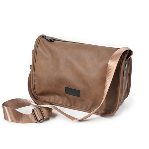 Men’s Retro PU Leather Crossbody Bag – Vintage Shoulder Messenger Bag with Large Capacity