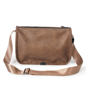 Men’s Retro PU Leather Crossbody Bag – Vintage Shoulder Messenger Bag with Large Capacity