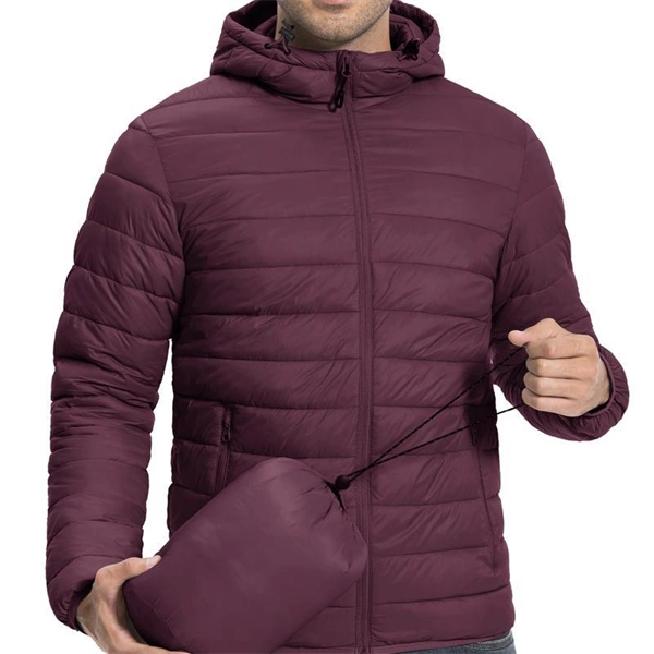 Men’s Ultra-Light Hooded Down Jacket – Warm & Packable Artificial Down Coat