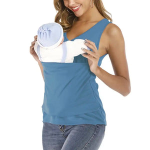 Mom's Kangaroo Carrier Tank - Sleeveless V-Neck Bonding Top