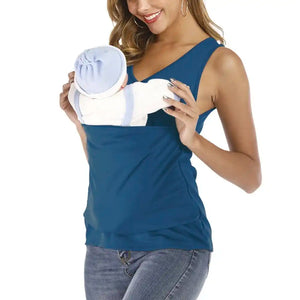 Mom's Kangaroo Carrier Tank - Sleeveless V-Neck Bonding Top