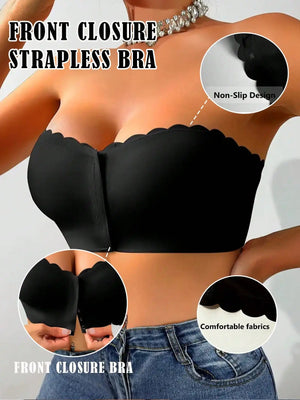 Non-Slip Front Closure Strapless Bra - Seamless & Wireless