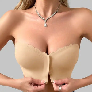 Non-Slip Front Closure Strapless Bra - Seamless & Wireless