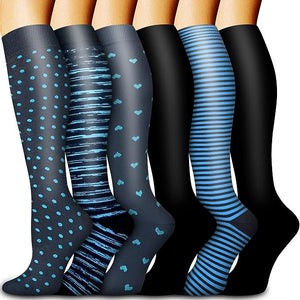 ROYALUCK 6 Pairs Compression Socks (15-20mmHg) for Women & Men Circulation - Best Support for Nurses,Running,Athletic,Sports