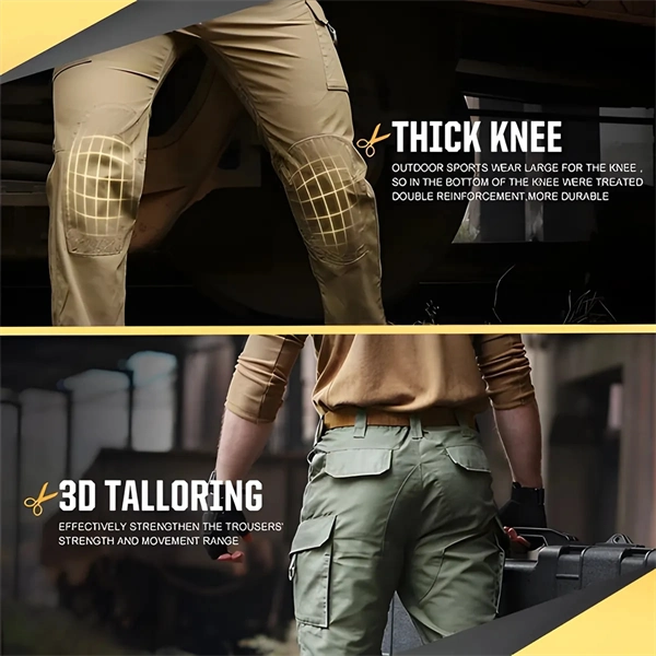 Outdoor Tactical Waterproof Pants – Army-Inspired Ripstop Combat Pants for Hiking, Multi-Pocket, Quick-Dry, Water-Resistant