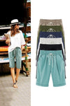 Plain with Pockets Sashes Holiday Loose Shorts (9 Colors)