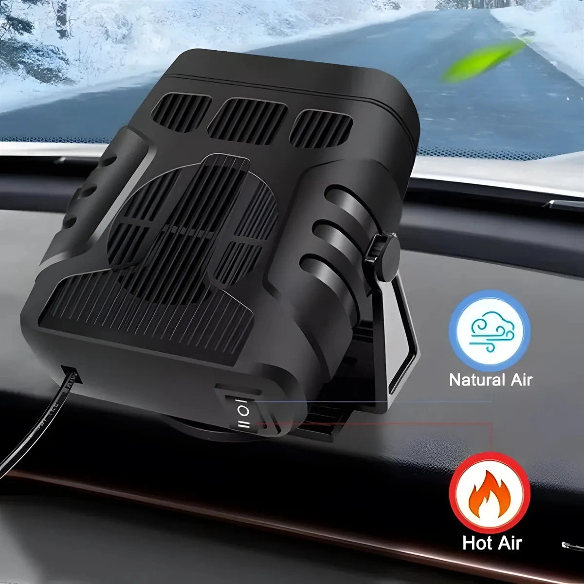 Portable 12V Car Heater - 500W Fast Heating for Winter Driving