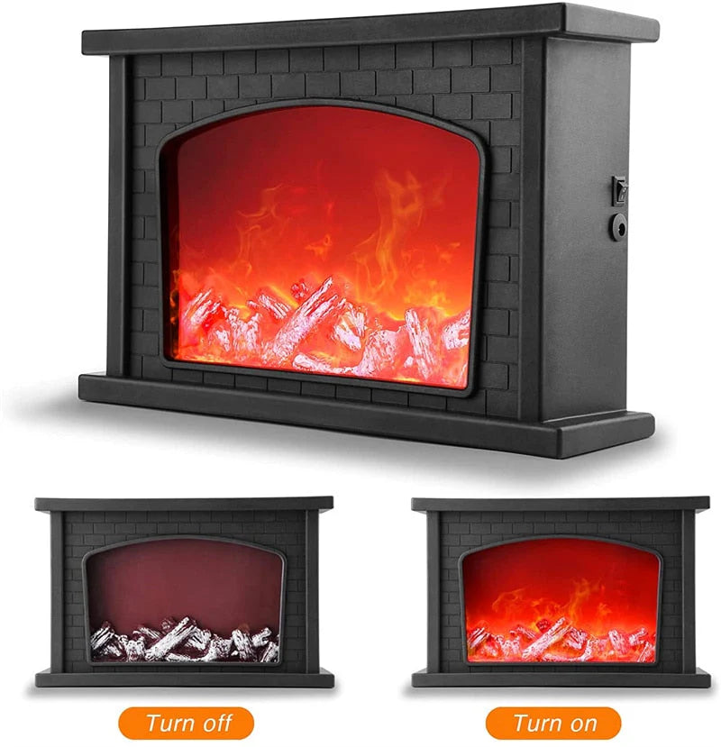 Portable Electric Fireplace Lamp - Flickering LED Flame for Home Decor