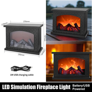 Portable Electric Fireplace Lamp - Flickering LED Flame for Home Decor