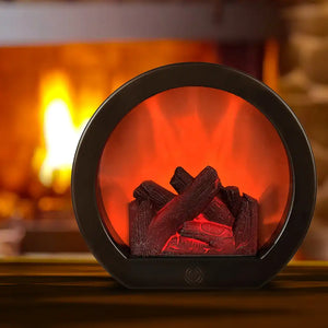Portable Electric Fireplace Lamp - Flickering LED Flame for Home Decor