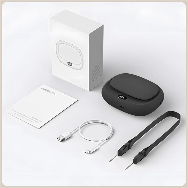 Portable Neck Fan with 5 Speeds USB Rechargeable for Travel & Home