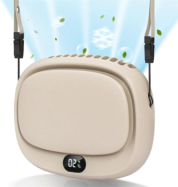 Portable Neck Fan with 5 Speeds USB Rechargeable for Travel & Home