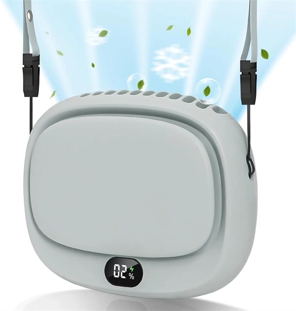 Portable Neck Fan with 5 Speeds USB Rechargeable for Travel & Home