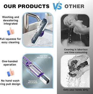 Portable Squeeze-Action Sponge Mop with Instant Absorption